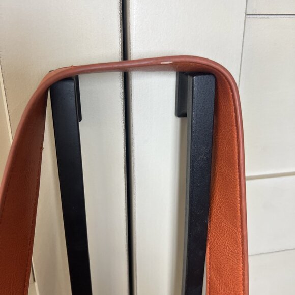 Charming Charlie Orange Weave Vegan Leather Large Tote, Handbag, Purse - Picture 6 of 16